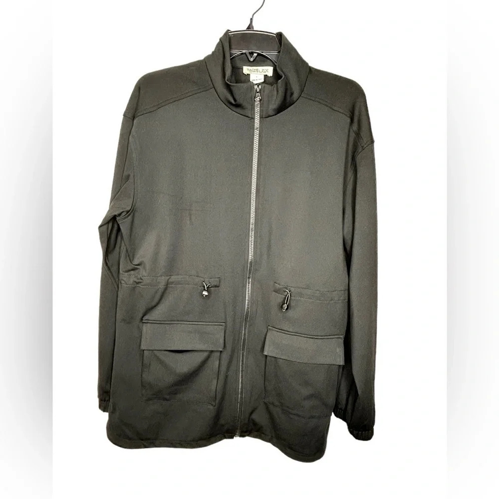 Rachel Zoe Black Athleisure Casual Jacket Zip Up Women’s Sz L